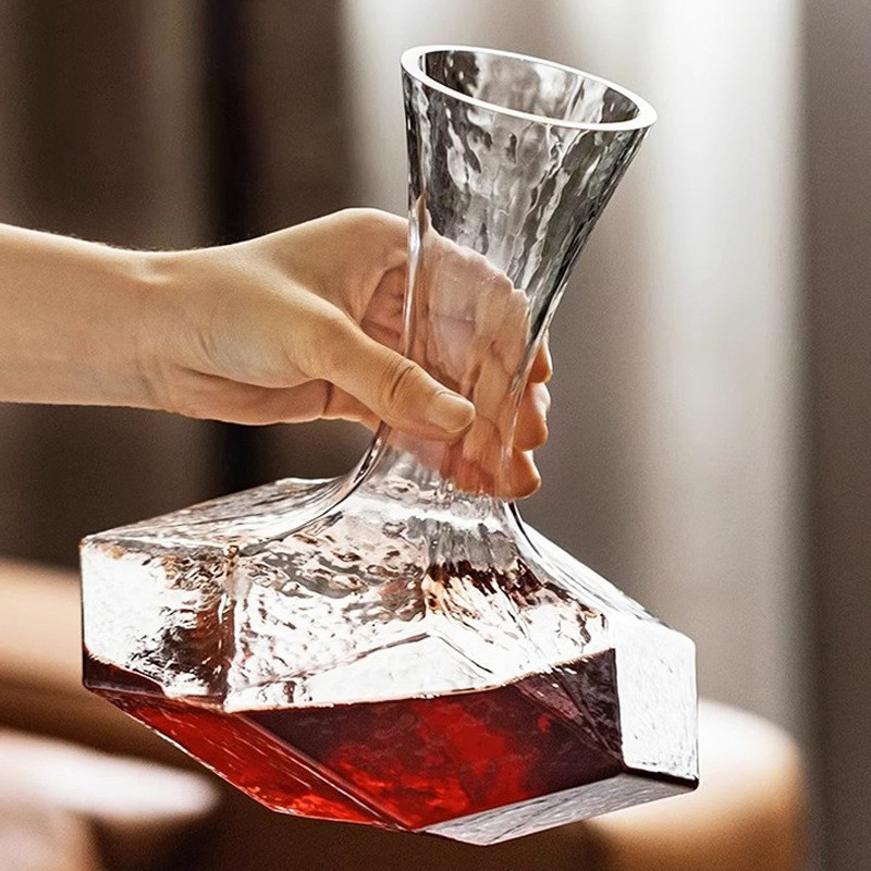 European Geometric Block Shape Wine Decanter Wine Glassware Glass Decanter Wine Glass