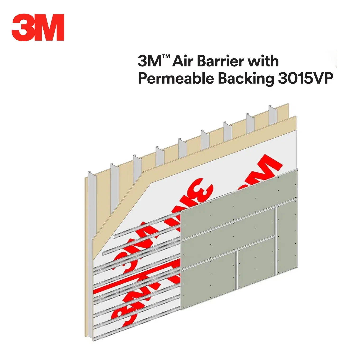 3m Air and Vapor Barrier Membrane Permeable Backing for Construction 3015vp