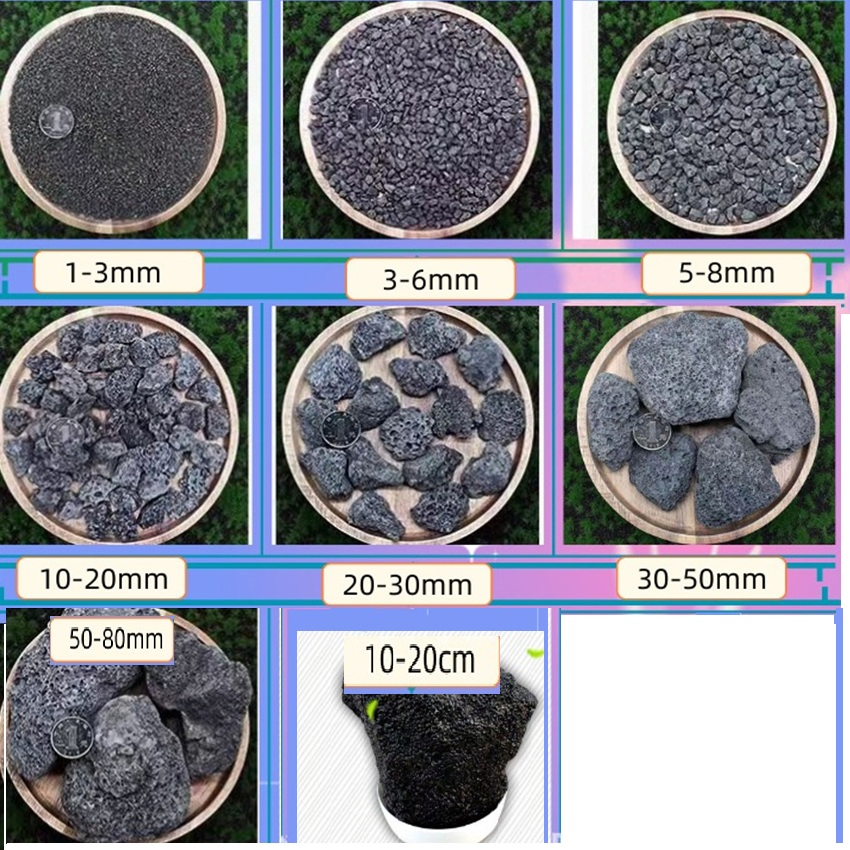 Mix Horticultural Premium Natural Black Volcanic Big Size Lava Rock Pumice Stone