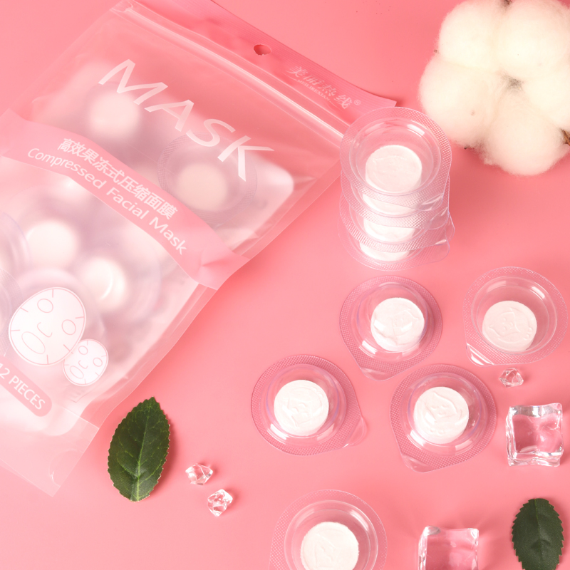 Jelly Cup Disposable Compressed Facial Mask in White Color - Sample Available