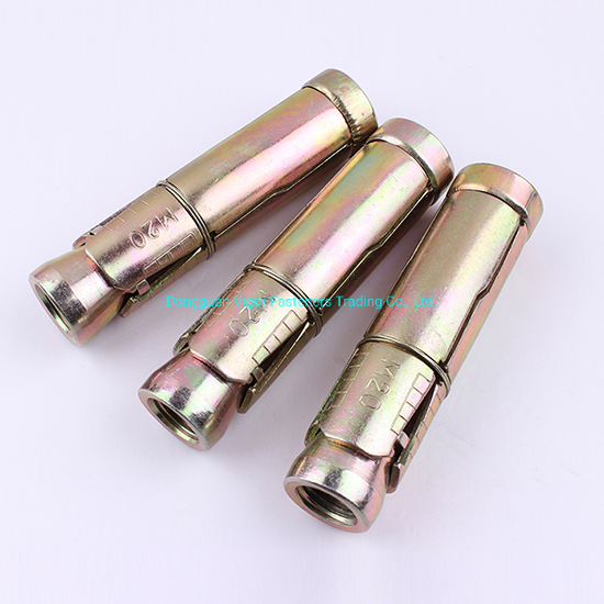 Shield Anchor 3-Segments Type Three Anchor Expansion Bolt Concrete Screw Yellow Zinc Plated