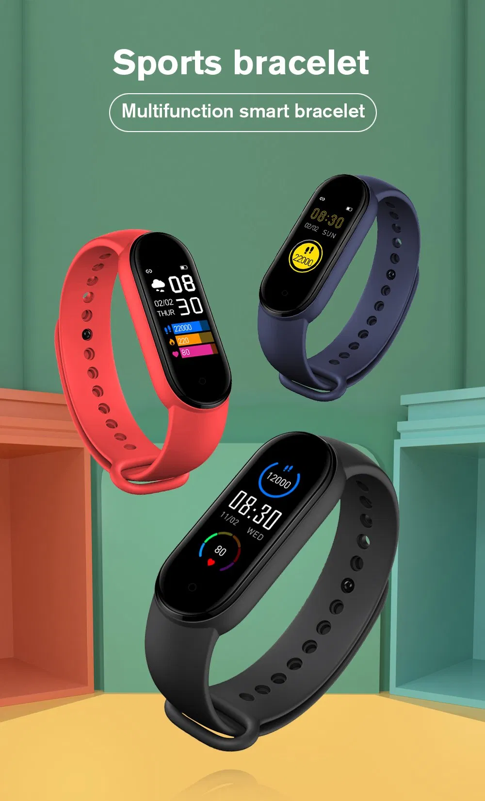 Фитнес-браслет Sport Fitness Tracker с пульсометром