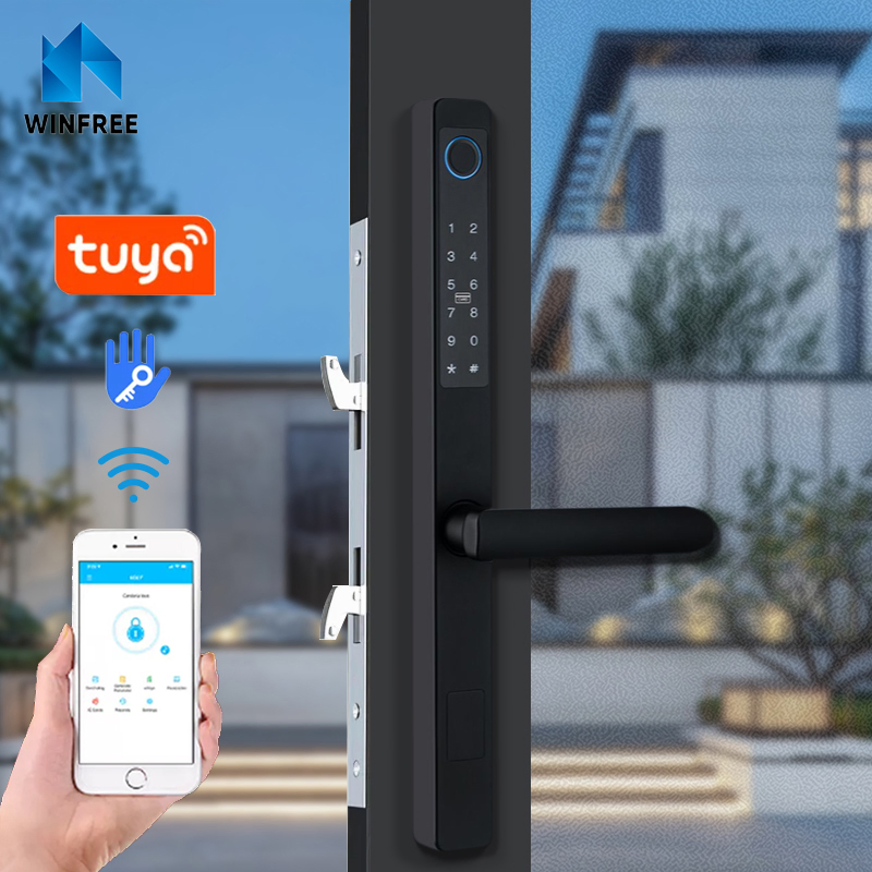 APP Fingerprint Card Key Digital Electric Smart Door Lock for Sliding Doors