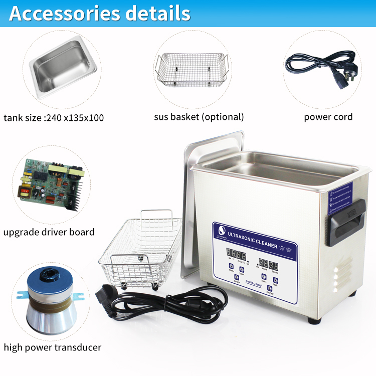 Digital Timer Ultrasonic Cleaner for Medical Dental Appliance