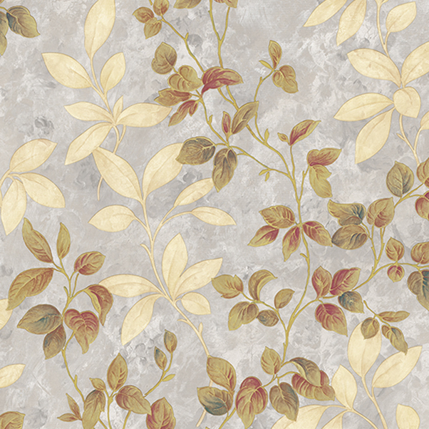 3D Wall Grace Vinyl Tropical Fabric Wallpaper Inkjet Roll with Elegant Leaf Pattern for Home Wall