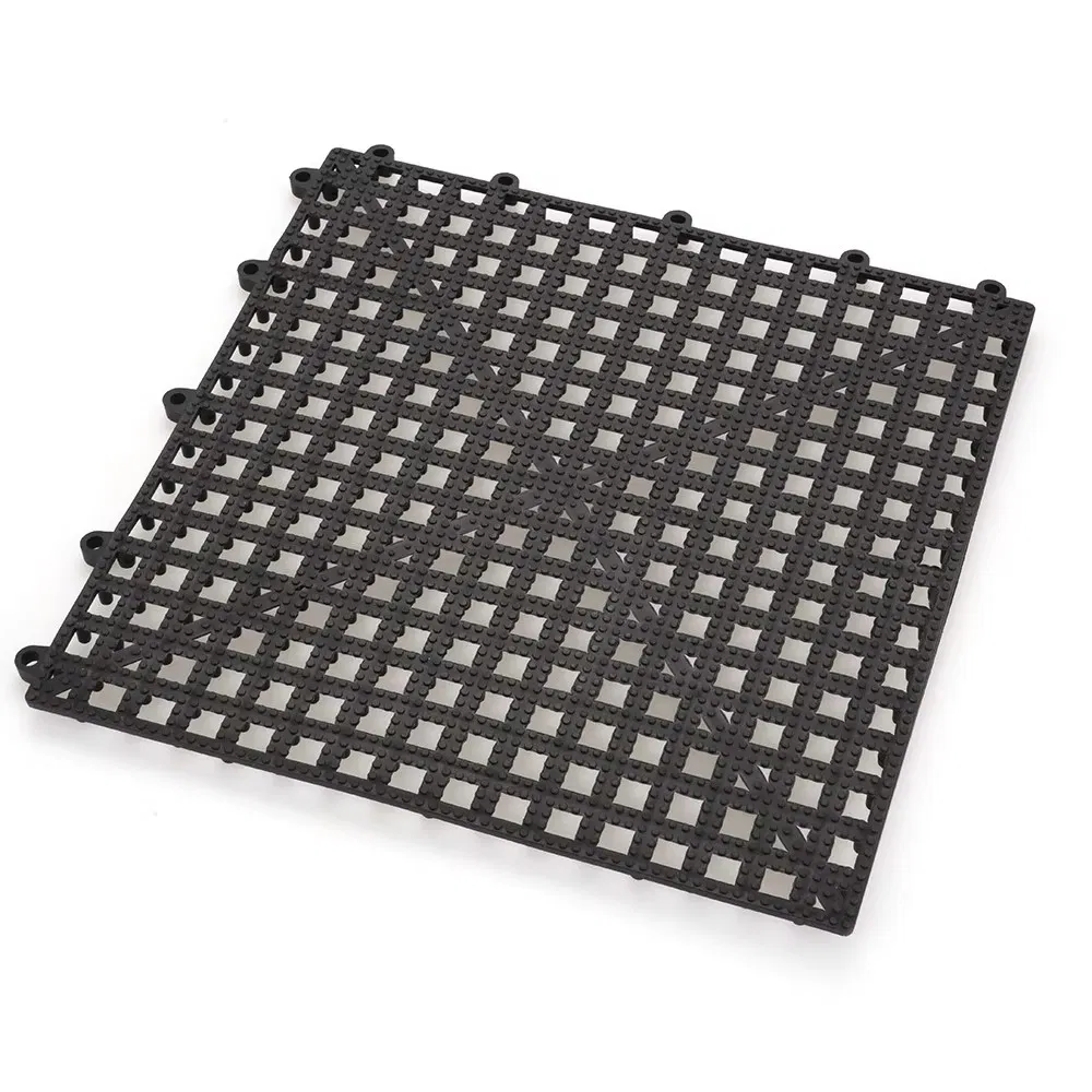 Black PVC Interlocking Bar Mat Anti-Slip with Drain Wine Bar Accessories