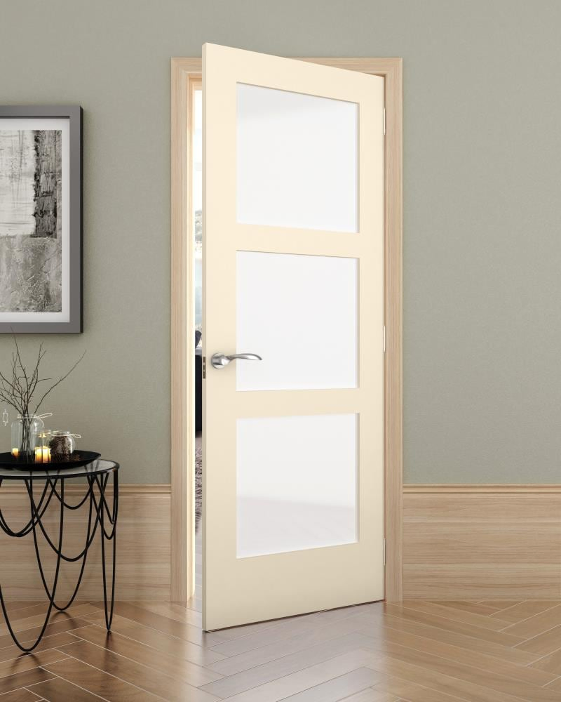 Stylish 32X80 Inch Solid Core Frosted Glass Door