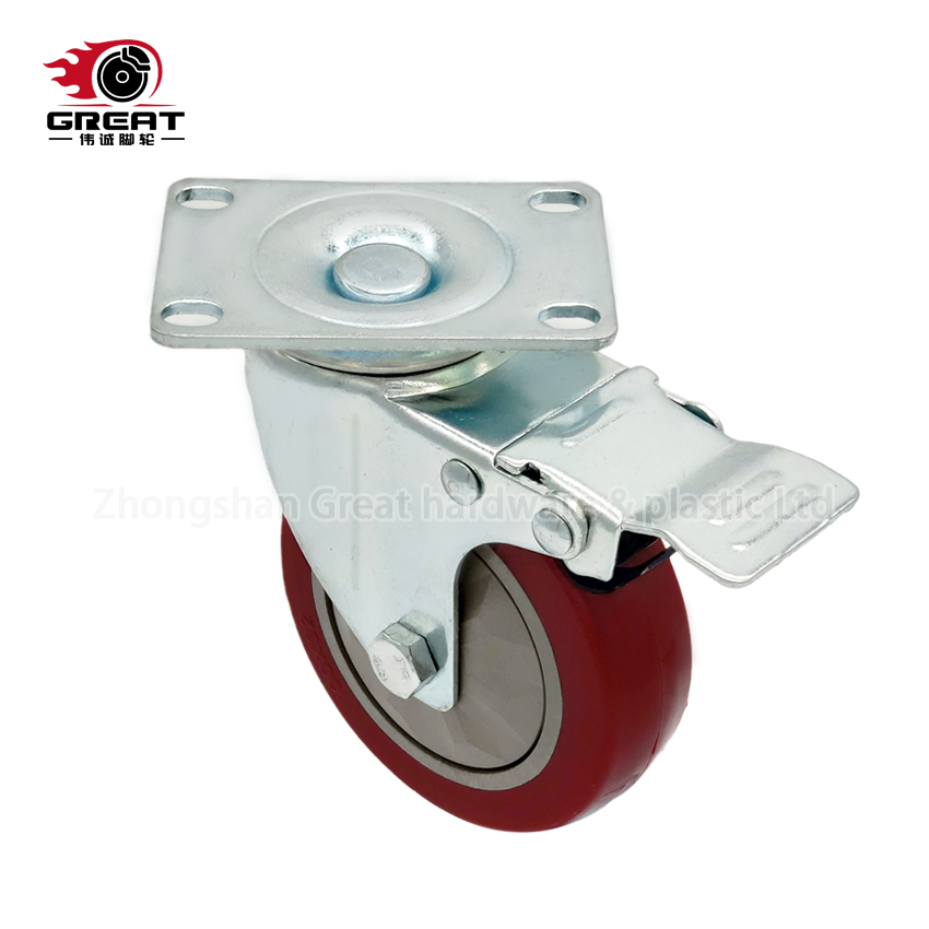 Medium Heavy Duty Ball Bearing Industrial Caster PVC, PU, PP Wheel Fixed/ Swivel/ Brake Caster Wheel