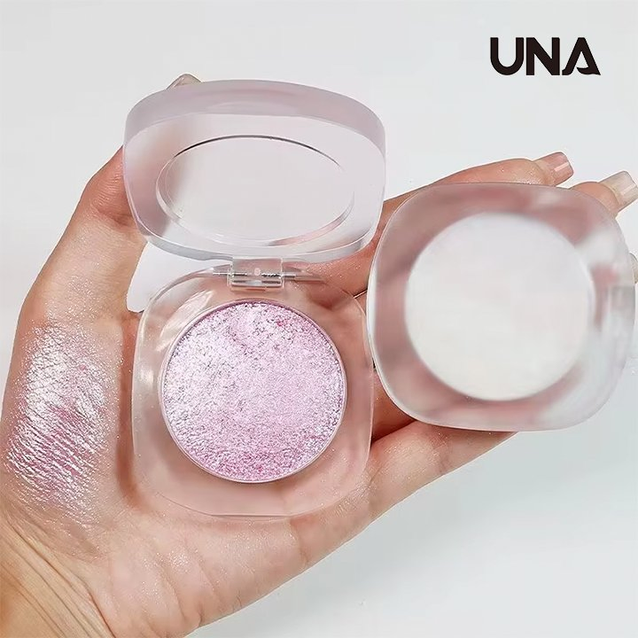 Wholesale Diamond Glow High Pigment Glitter Highlighter Vegan Shimmer Cream Palette with Custom Logo Pressed Powder Type