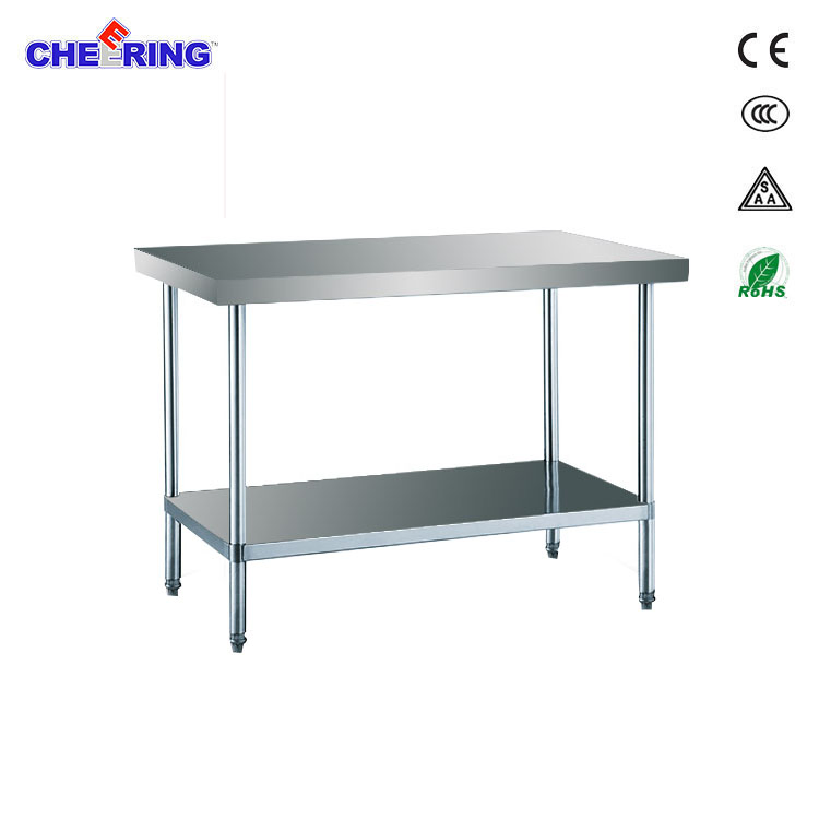 Cheering Withing Splashback &Under Shelf Commercial Stainless Steel Corner Worktable