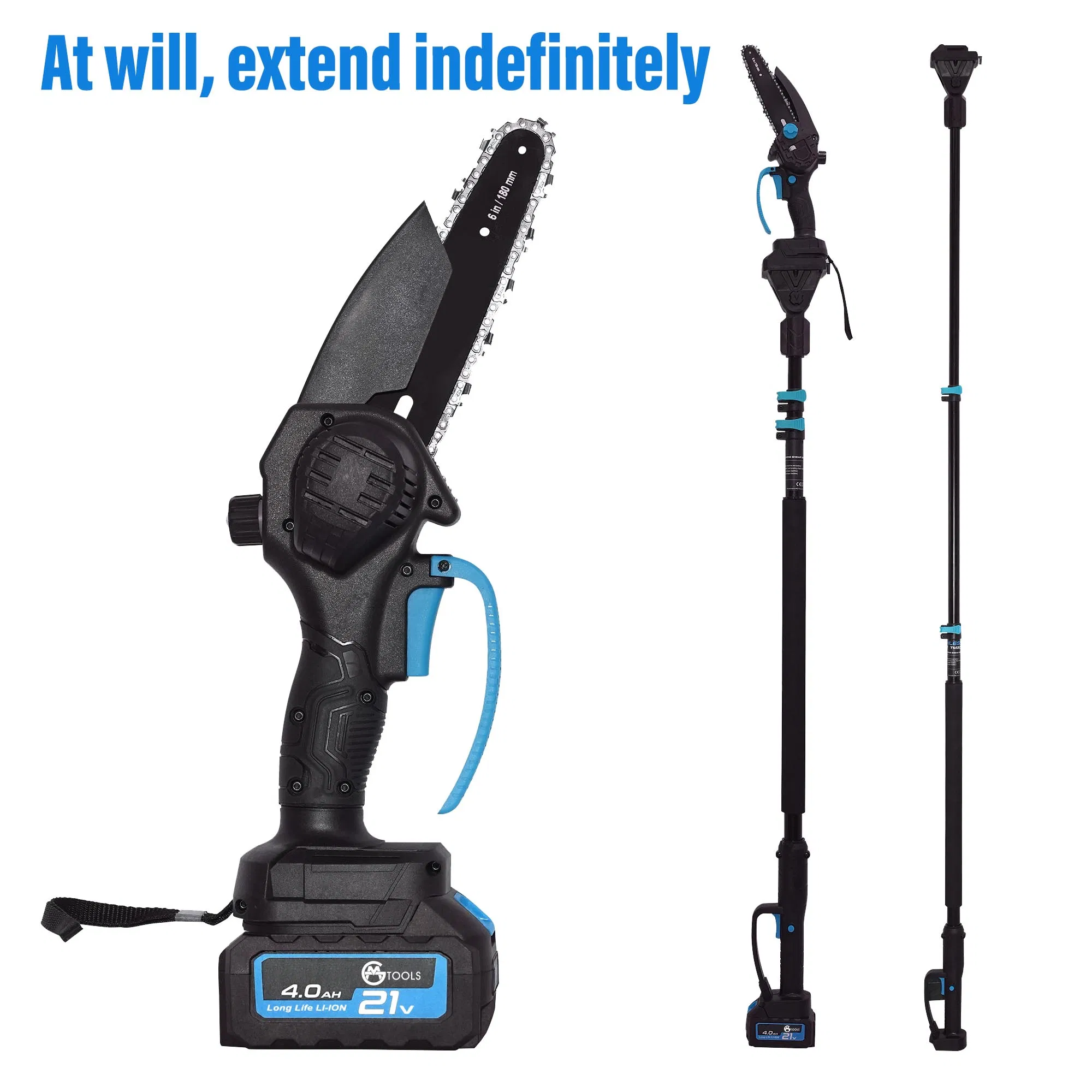 Combination Garden Tool Included 6 Inches Chainsaw Pruning Shear and Extension Pole Set for Cutting Wood