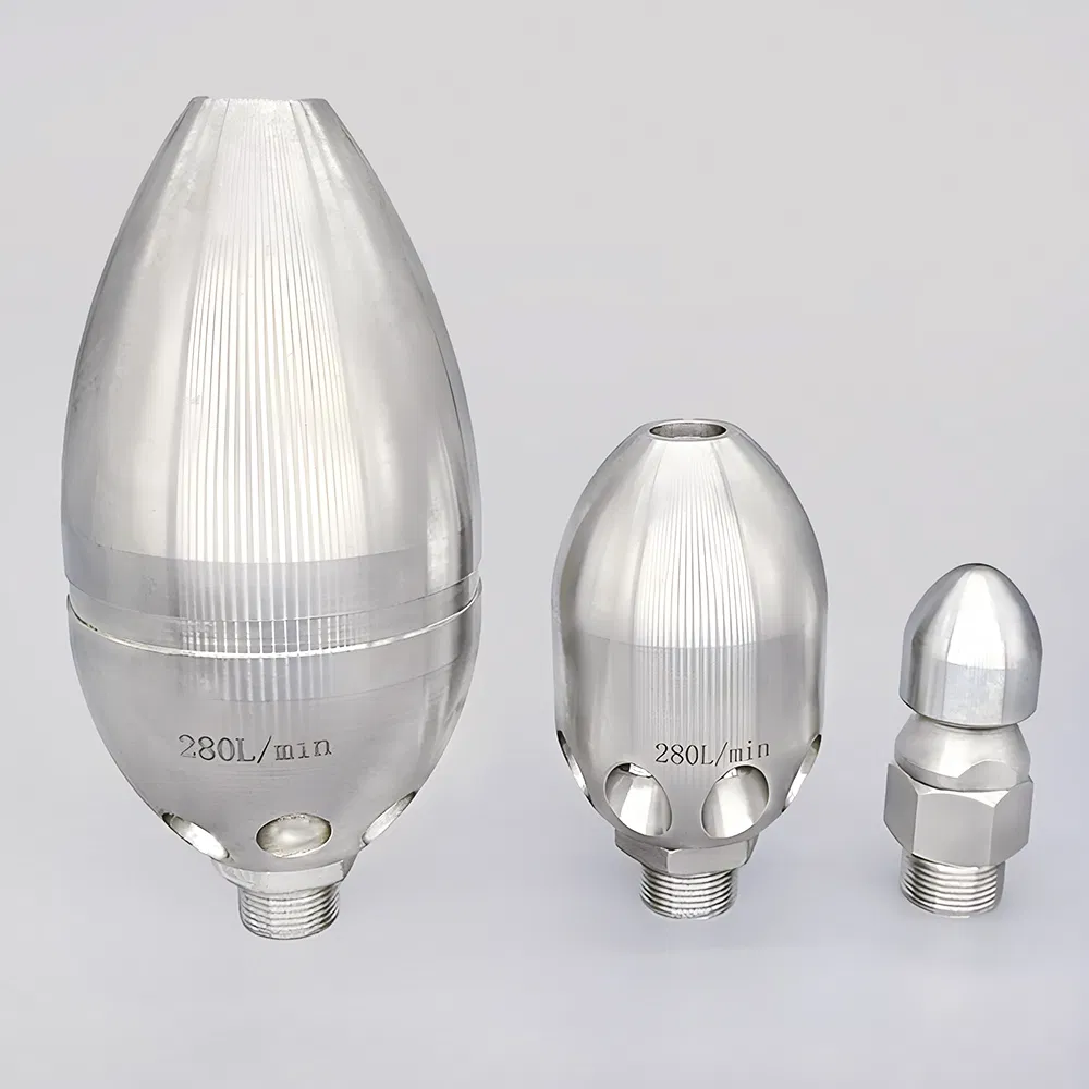 Stainless Steel Rotary Sewer Pipe Cleaner Blocked Drain Wash Jetting Spray Nozzle