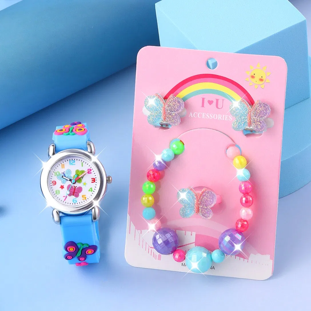 Butterfly Cartoon Watch Simple blue Butterfly Jewelry