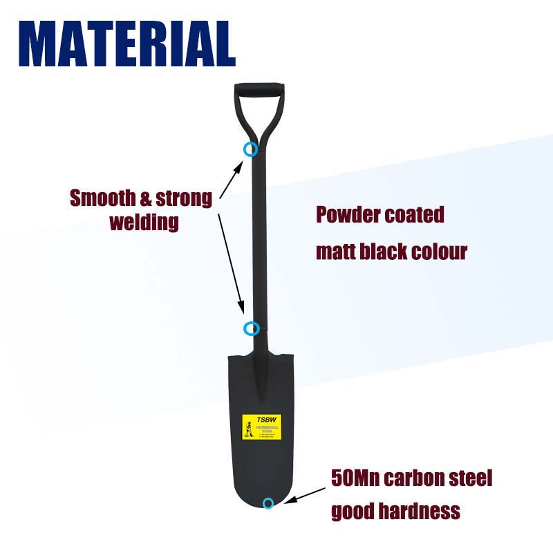 Tree Digging Shovel Garden Farming Agricultural Tool Steel Handle Trenching Spade