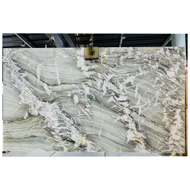 Brazilian Exotic Moana Quartzite Slabs for Backlit Tiles and Countertops