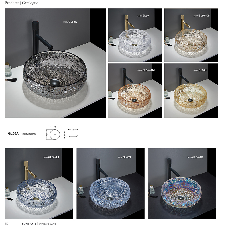 Hotel Luxury Wash Basin Crystal Die Cast Transparent Household Balcony Simple Table Basin