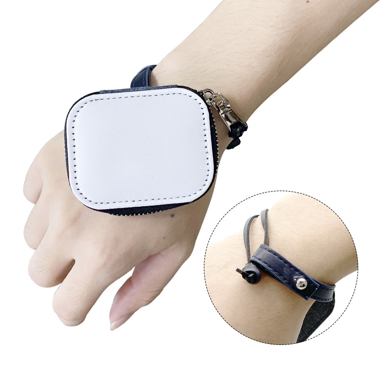 Top Selling PU Leather Durable Blank Sublimation Earphone Case Wholesale OEM Holder Bag for Earphones with Insert Bag