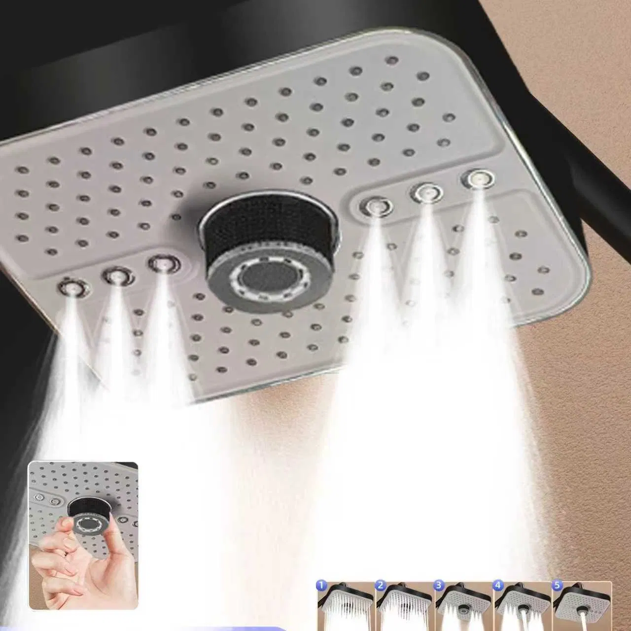 Special Design Adjustable Shower Head with Multiple Water Settings Rainfull Shower