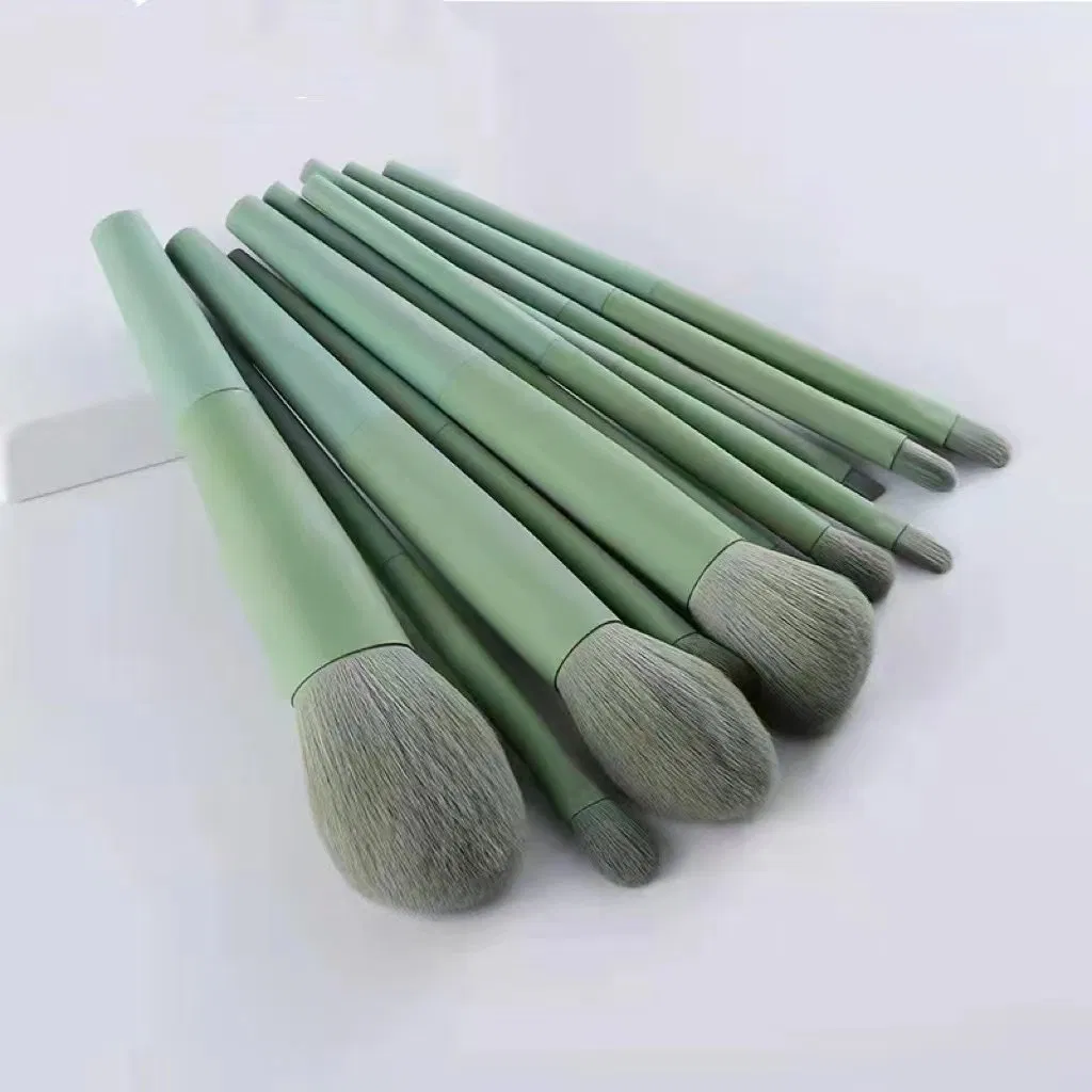 12 PCS Personalized Synthetic Make up Brushes Kit Custom Logo with Plastic Tube Packing