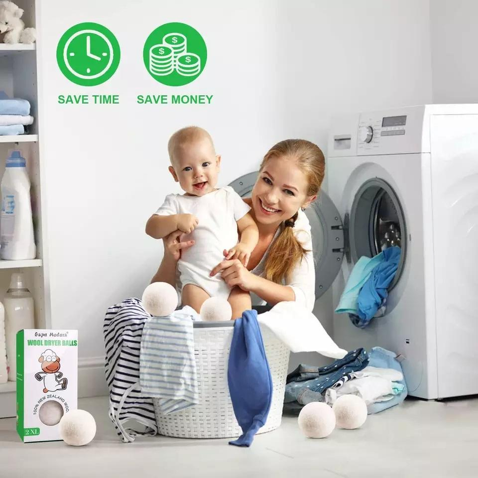 White New Zealand Organic Eco Friendly Wool Felt Dryer Ball for Laundry