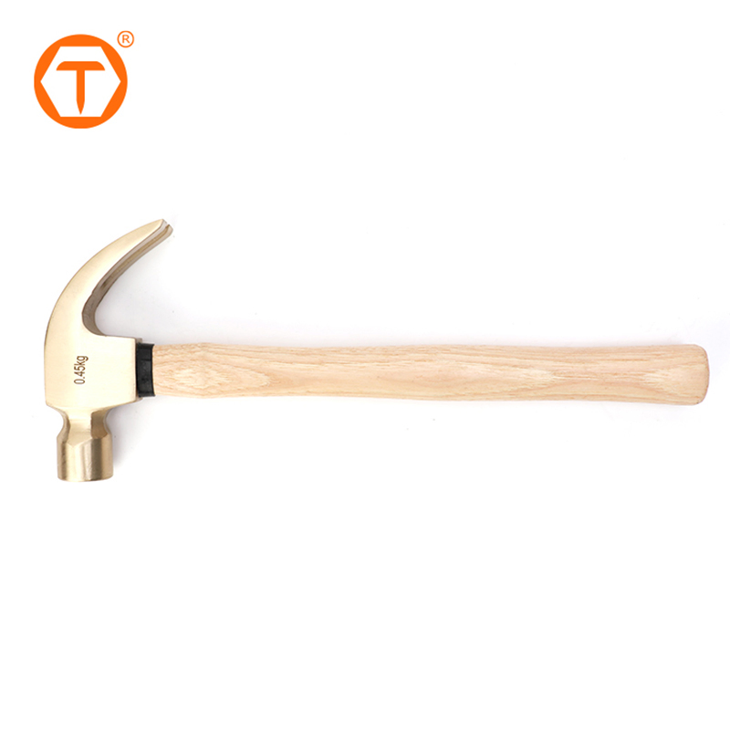 Wood Handle Aluminum Bronze Claw Hammers Non Sparking Safety Tools
