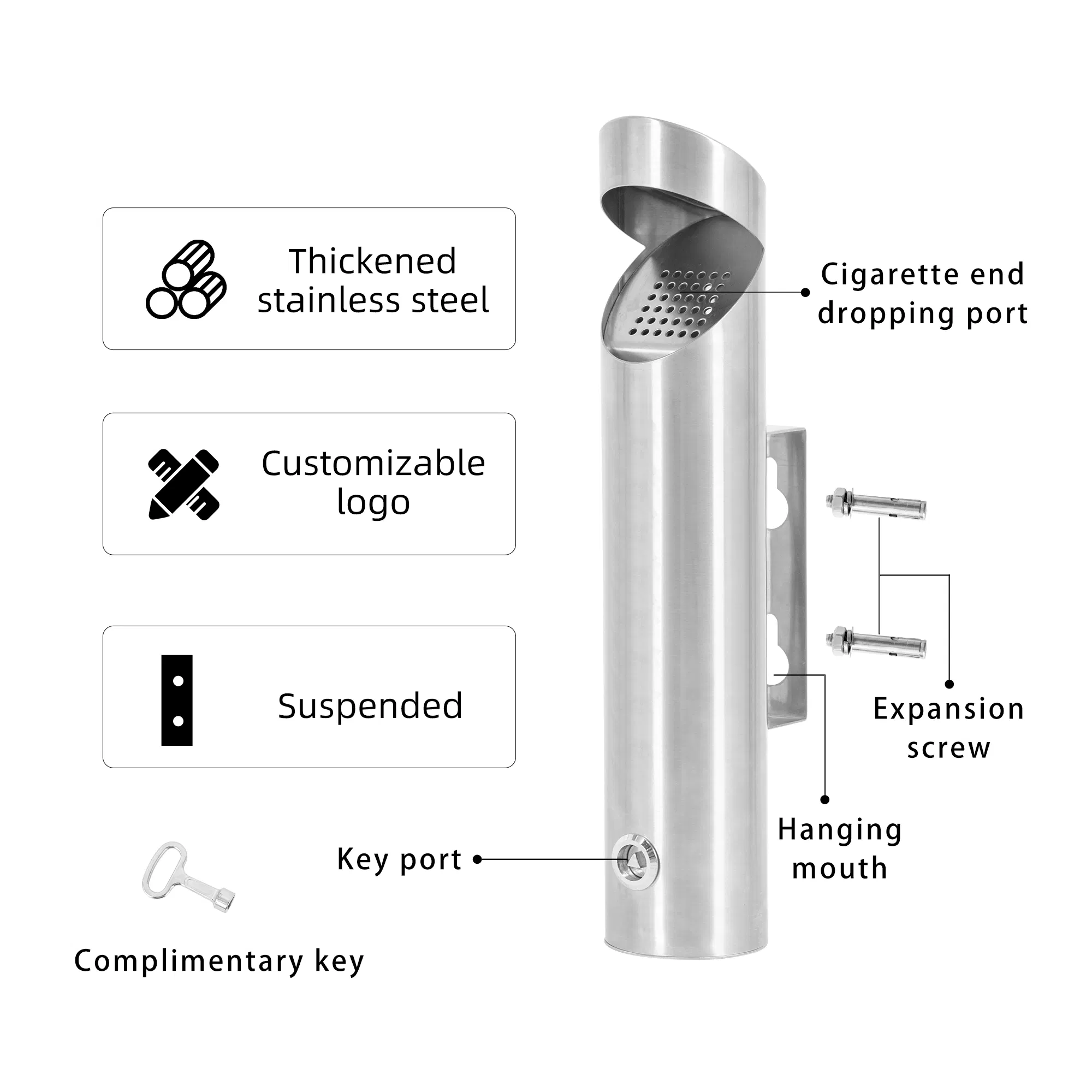 Cigarette Butt Extinguishing Hotel Ashtray Vertical Ashtray Ootdoor