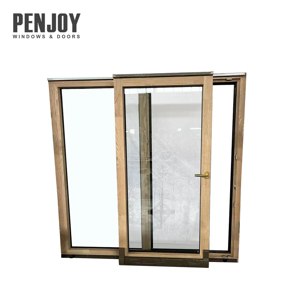 European Oak Solid Wood Clad Aluminum Insulated Soundproof Tilt and Sliding Wood Windows