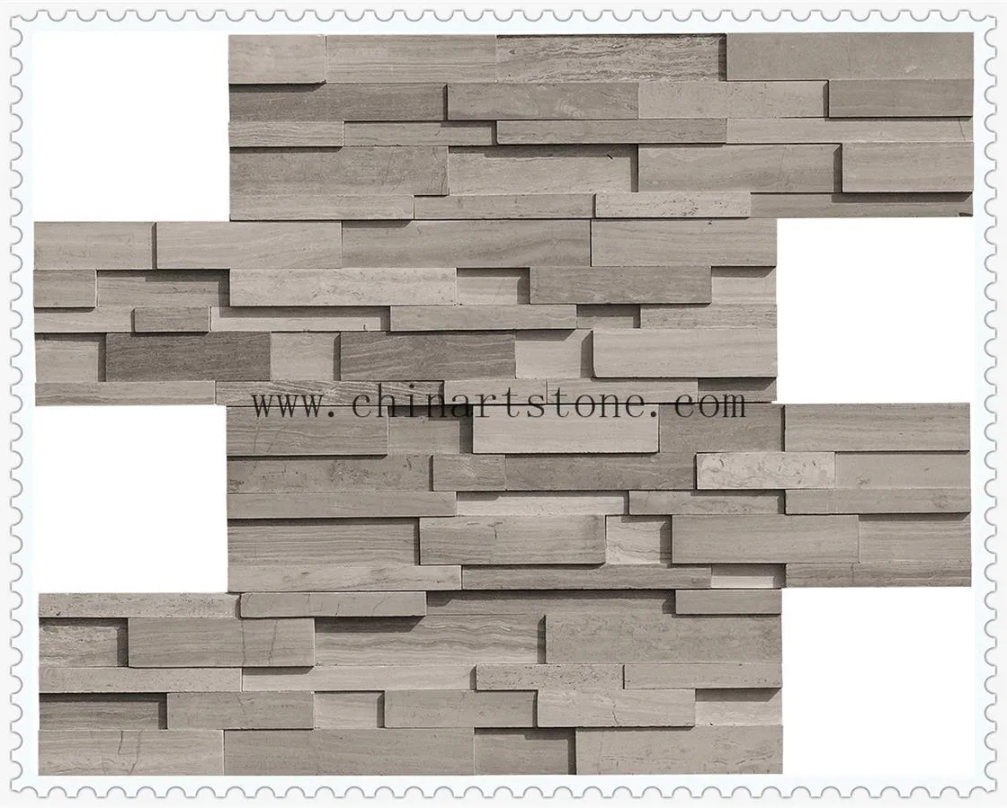 China White Wooden Marble Slate Culture Stone for Wall Cladding