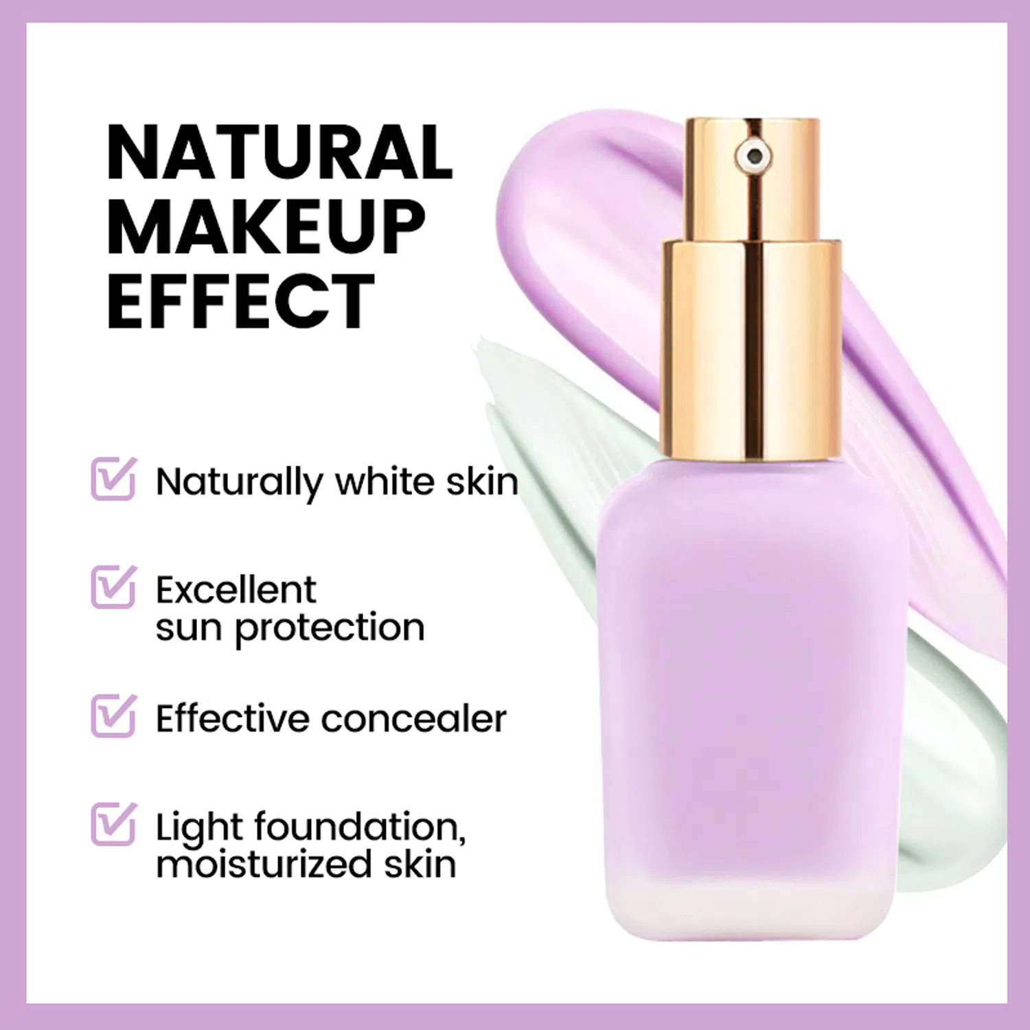SPF 35 PA++ Natural Waterproof Face Whitening Foundation Makeup Isolation Cream Makeup Base Face Primer