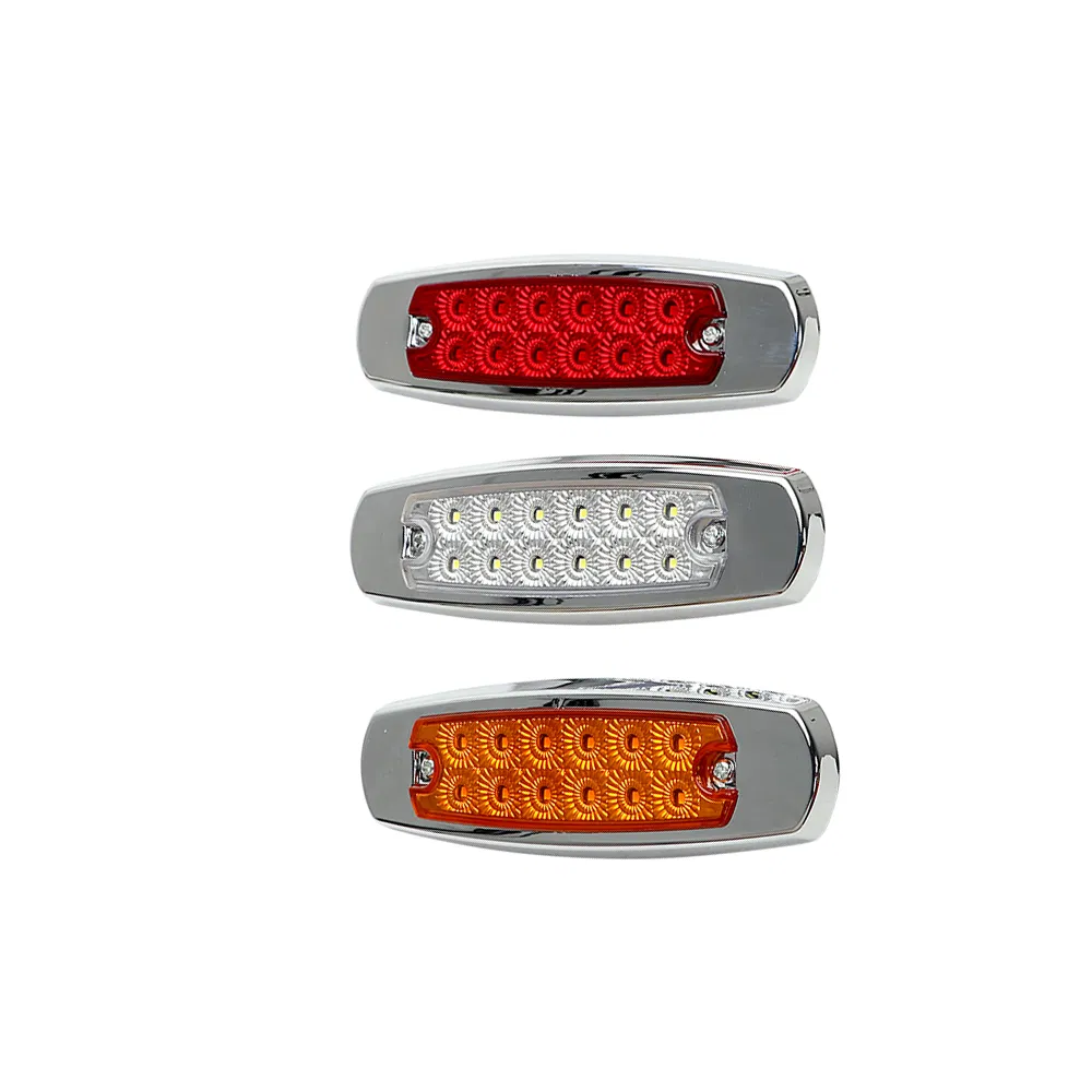 Боковой габаритный фонарь 12LED, нержавеющая сталь, 12-24В