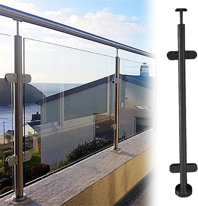 Handrail Balcony Stainless Steel Round Post Glass Railing Systems
