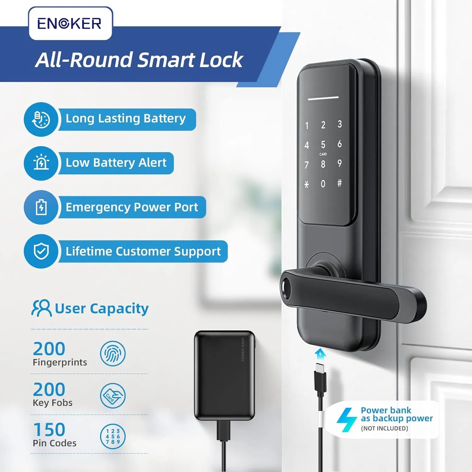 WiFi Fingerprint Electronic Security Lock Smart Fingerprint Padlock