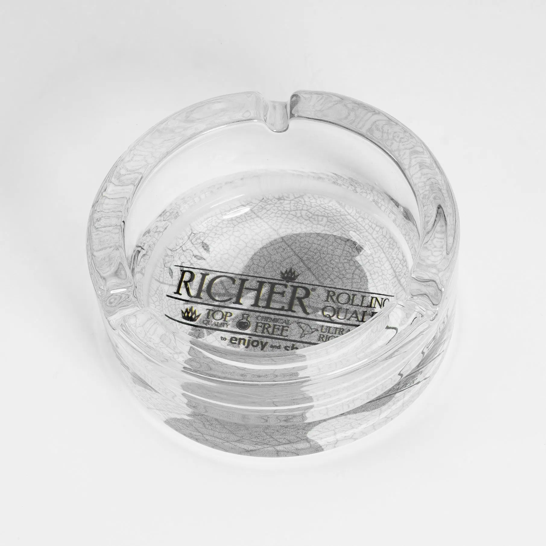 Good Quality Large Heavy Glass Square Clear Cigar Ashtray for Men