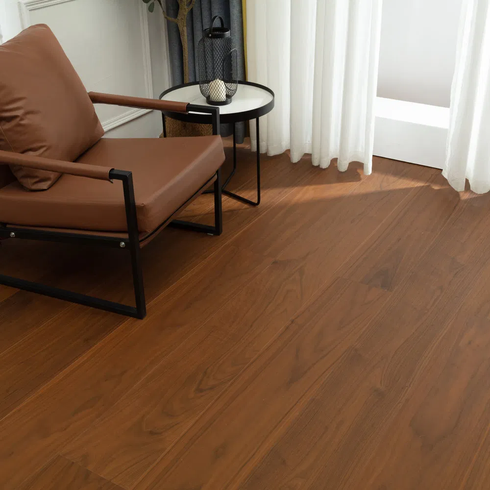 Not Easily Deformed HK001 Black Walnut Hardwood Flooring for Meeting Rooms