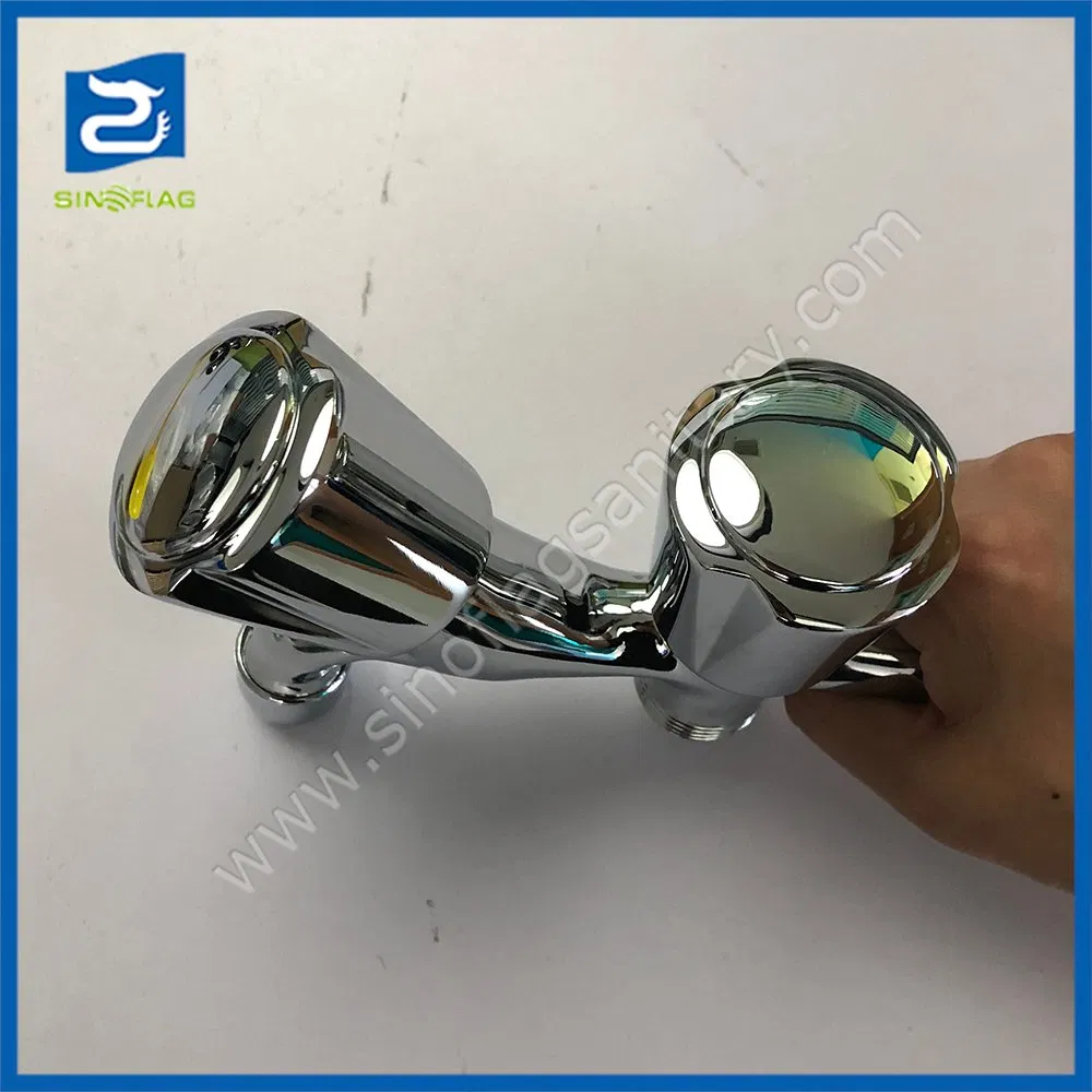 Dual Handles Laundry Washing Machine Two in One Brass Water Tap