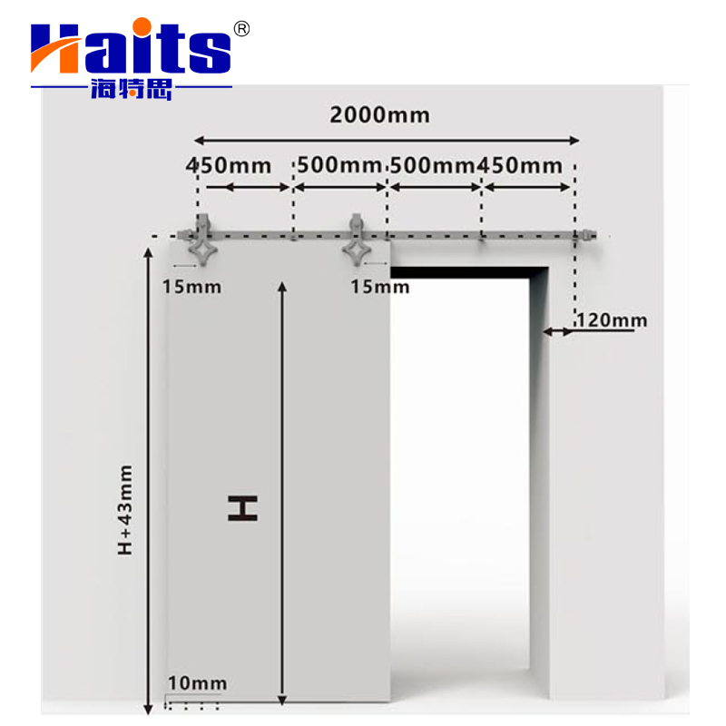 Barn House Door Hardware Sliding Flat Barn Door Hardware Kit Set with Door Gu 1.8m Sliding Barn Door Hardware Kit