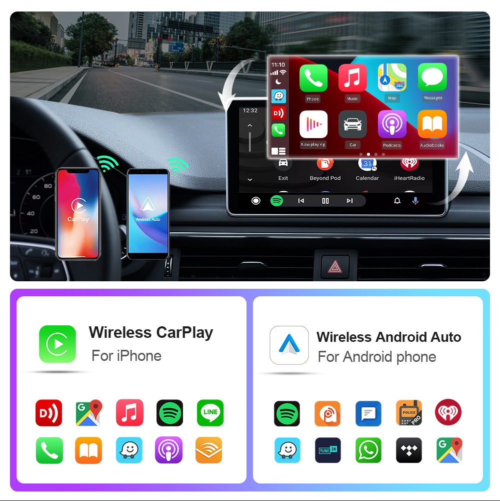 Адаптер беспроводной для Android Auto 5 ГГц Wi-Fi EKIY