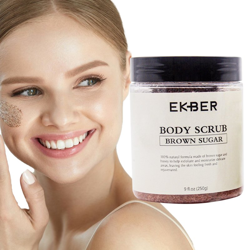 Hot Sale 100% Natural Body Scrub Cellulite Reduction Exfoliating Whipped Honey Brown Body Sugar Scrub