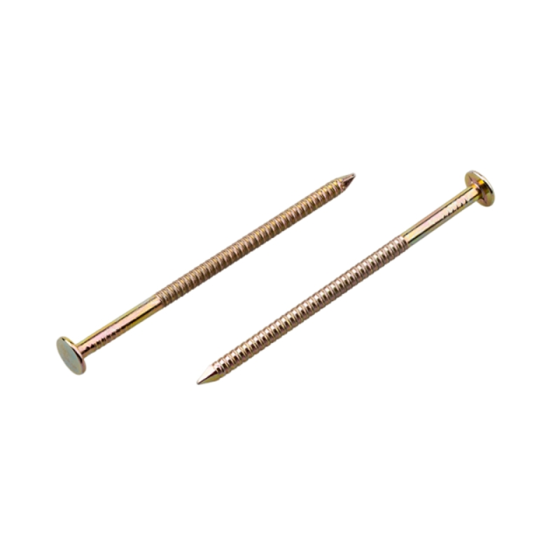 Color Zinc Plating Round Flat Head Ring Shank Steel Nail for Furniture