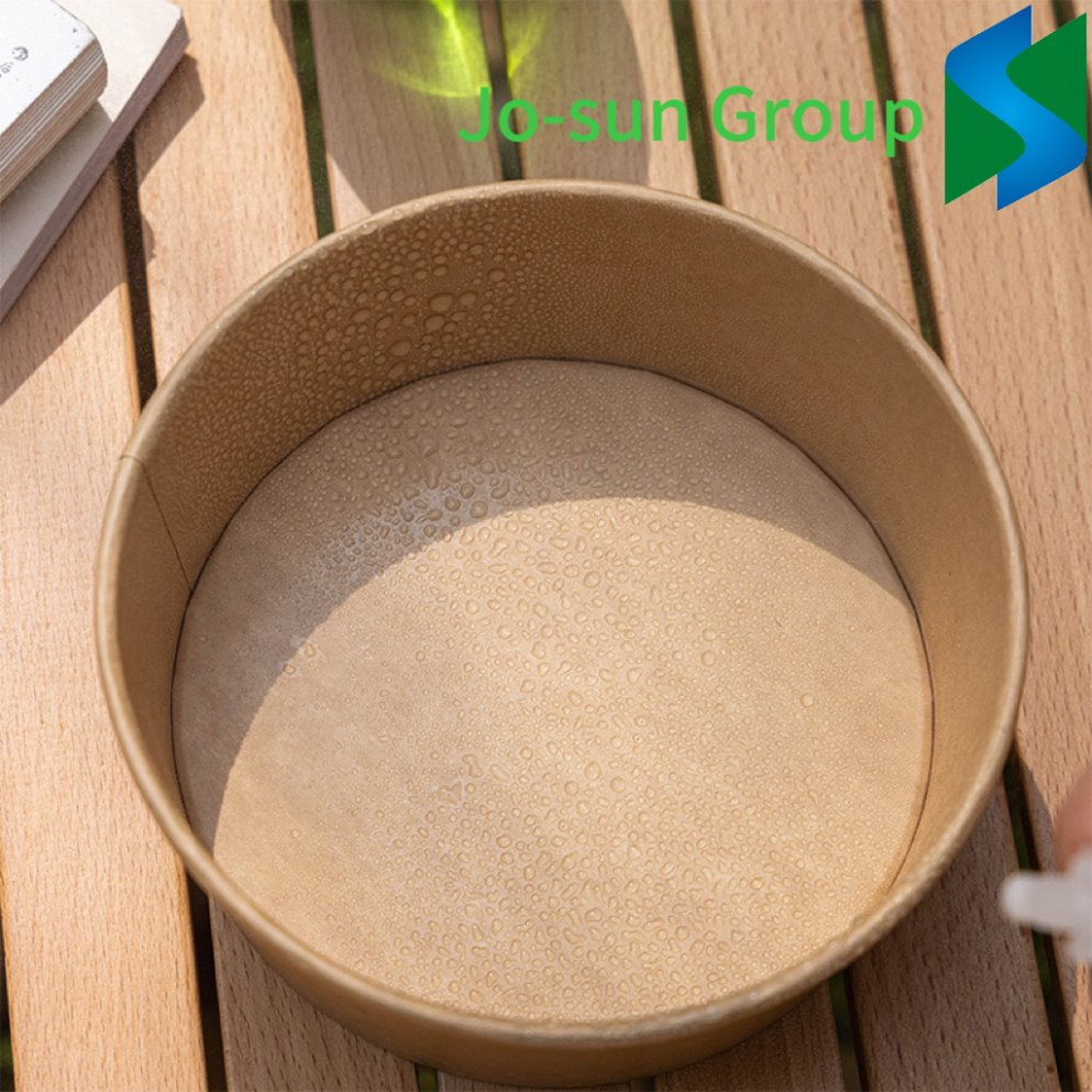 Disposable Take Away Kraft Paper Salad Bowl with Lid Kraft Paper Bowl