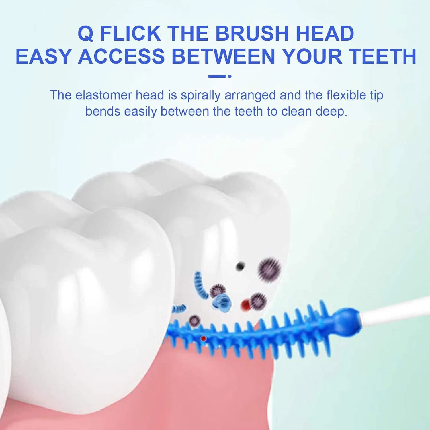 Cleanpik Soft Picks Silicone Brush 2-in-1 Deep Clean Oral Care Interdental Toothpick