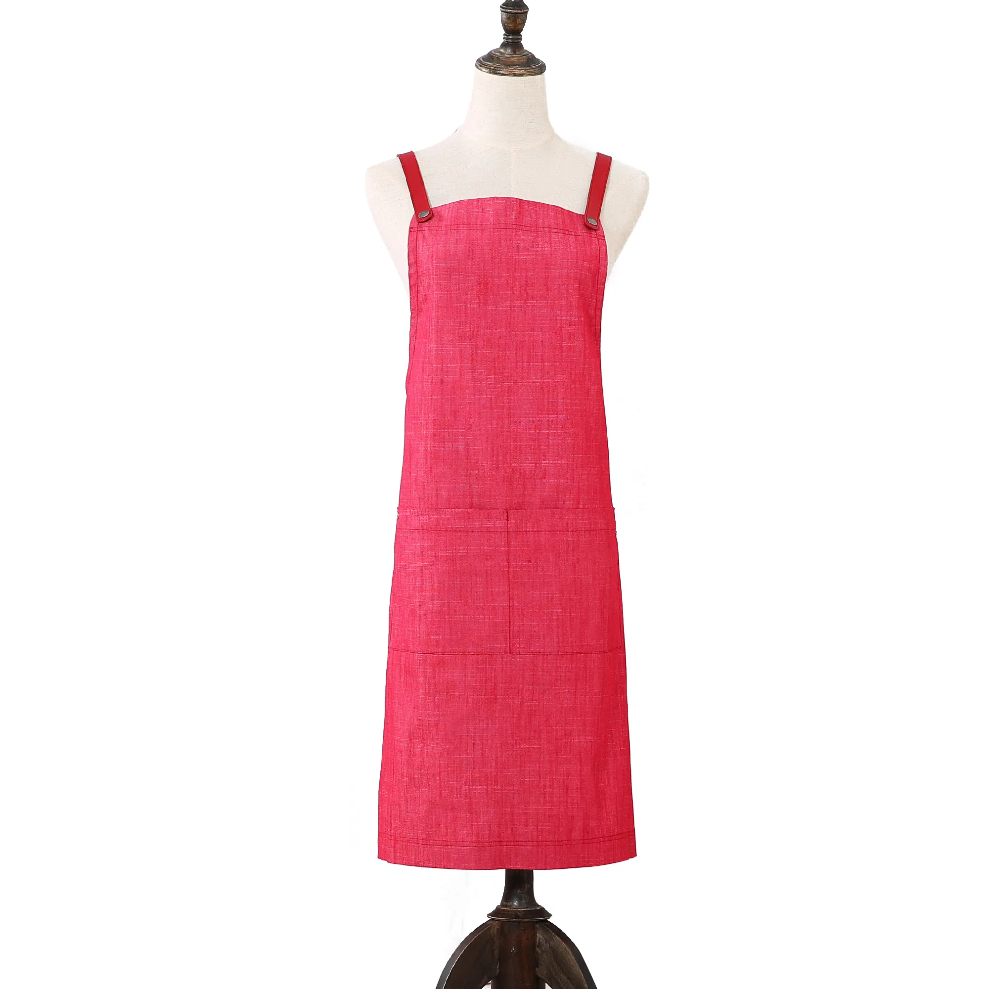 Promotional Red Kitchen Adjustable Fashion Cotton Apron (RS-170301A)