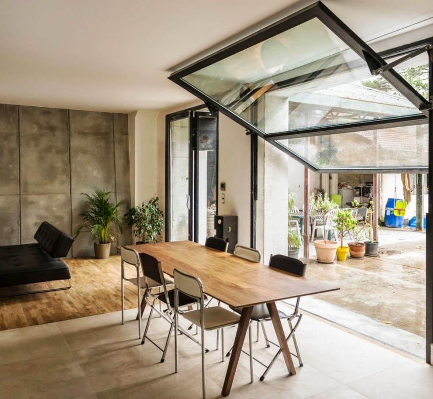 Nfrc CE Automatic Insulated Aluminum Glass Flip up Garage Door