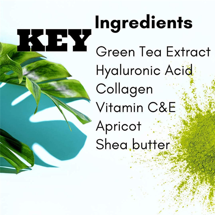 Natural Moisturizing Blackhead Facial Cleansing Green Tea Matcha Collagen Face Scrub