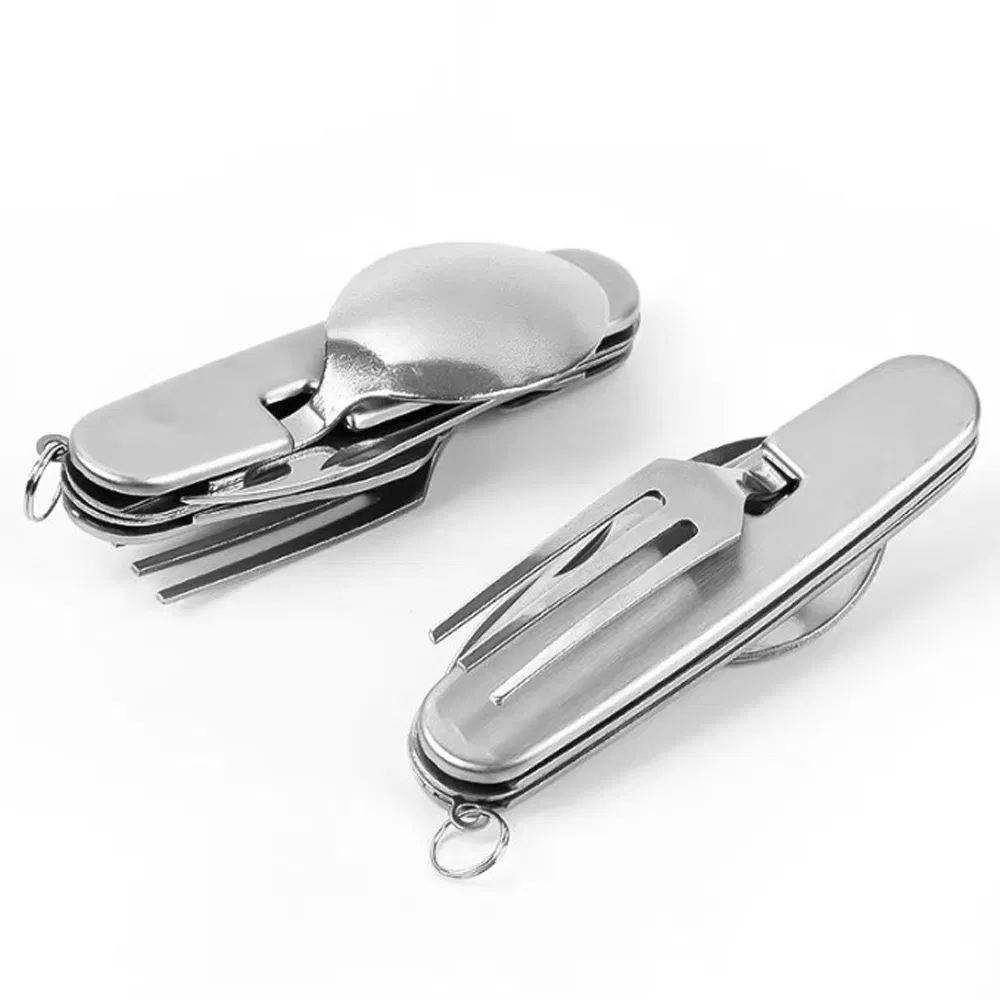 6 in 1 Stainless Steel Multi-Function Camping Pocket Fork Spoon Knife Cutlery G106s