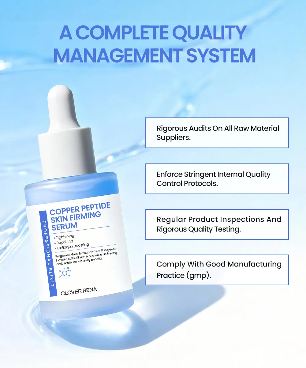 Blue Custom Anti-Aging Ghk-Cu Peptide Serum Copper Multiple Peptide Skin Care Serum
