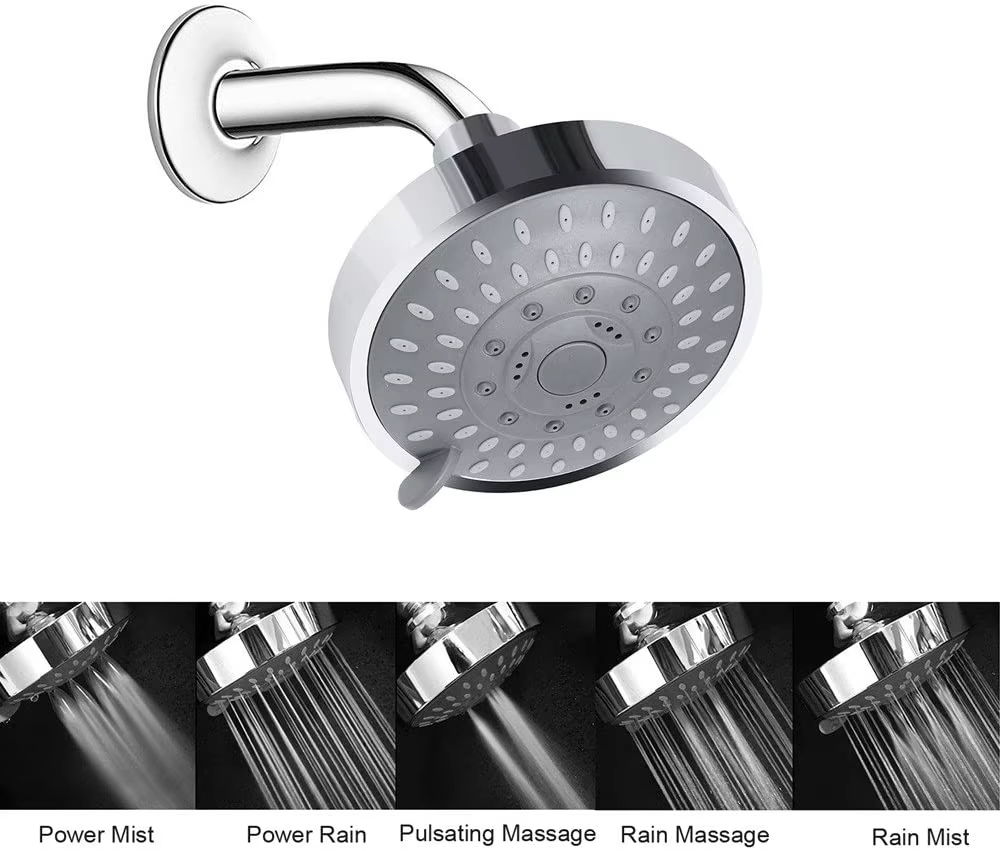 Bathroom Rainfall High Pressure Shower Head Simple ABS Plastic Filter Shower Head