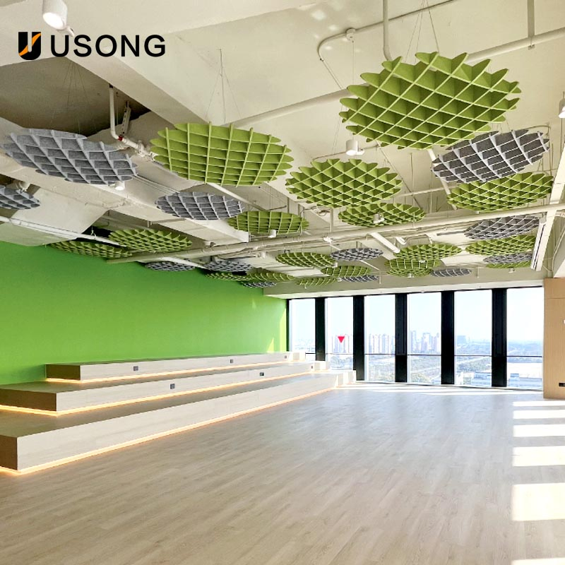 E0 Polyester Fiber Acoustic Ceiling Panels for Modern Interior Spaces