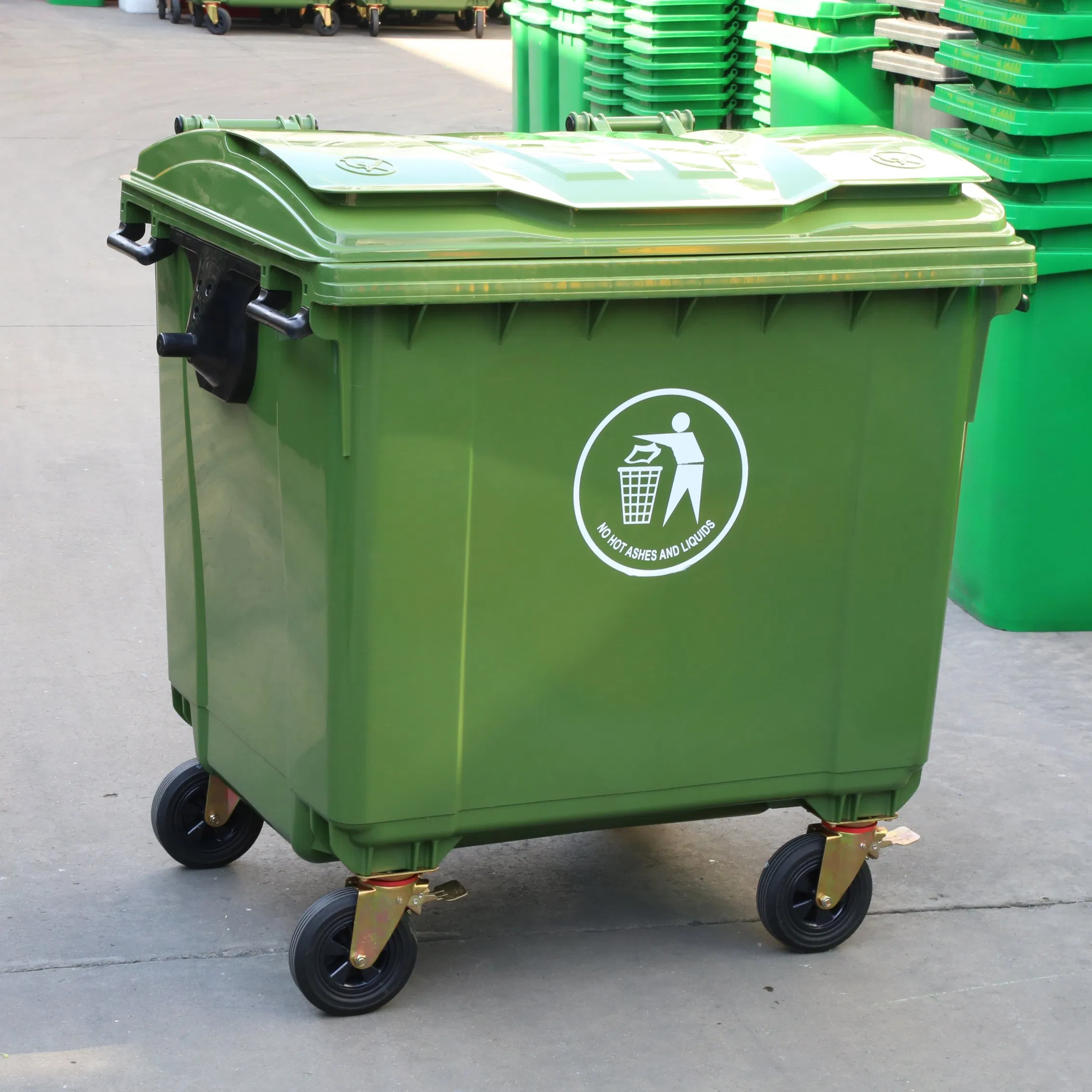 1100 Liter Eco-Friendly Wheelie Waste Bin Outdoor Garbage Bin Plastic Trash Can