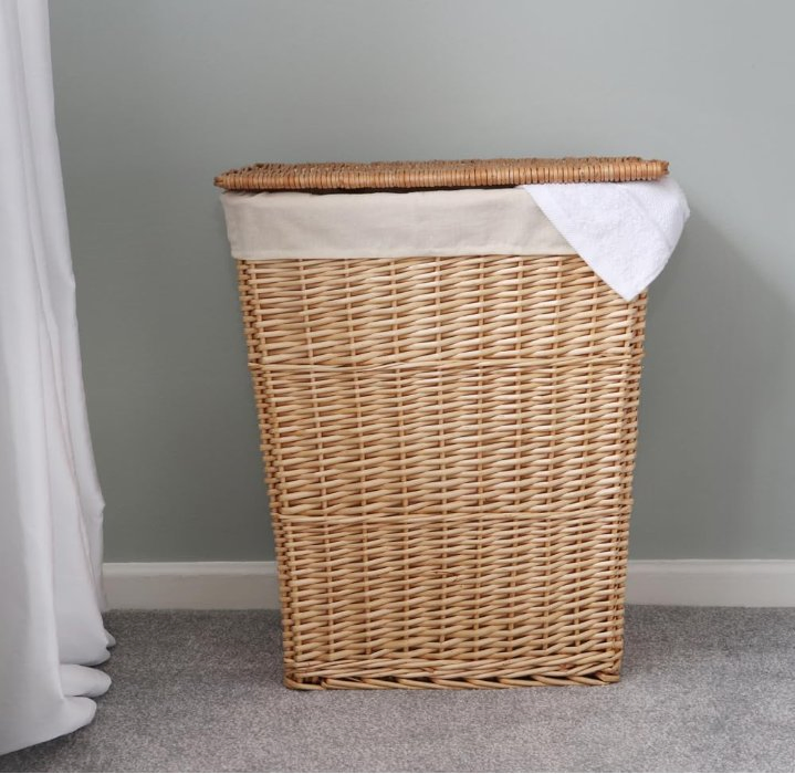 Rectangular Tapered Hamper Wicker Storage Basket Willow Box